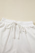 Casual Textured Tee and Drawstring Shorts Set
